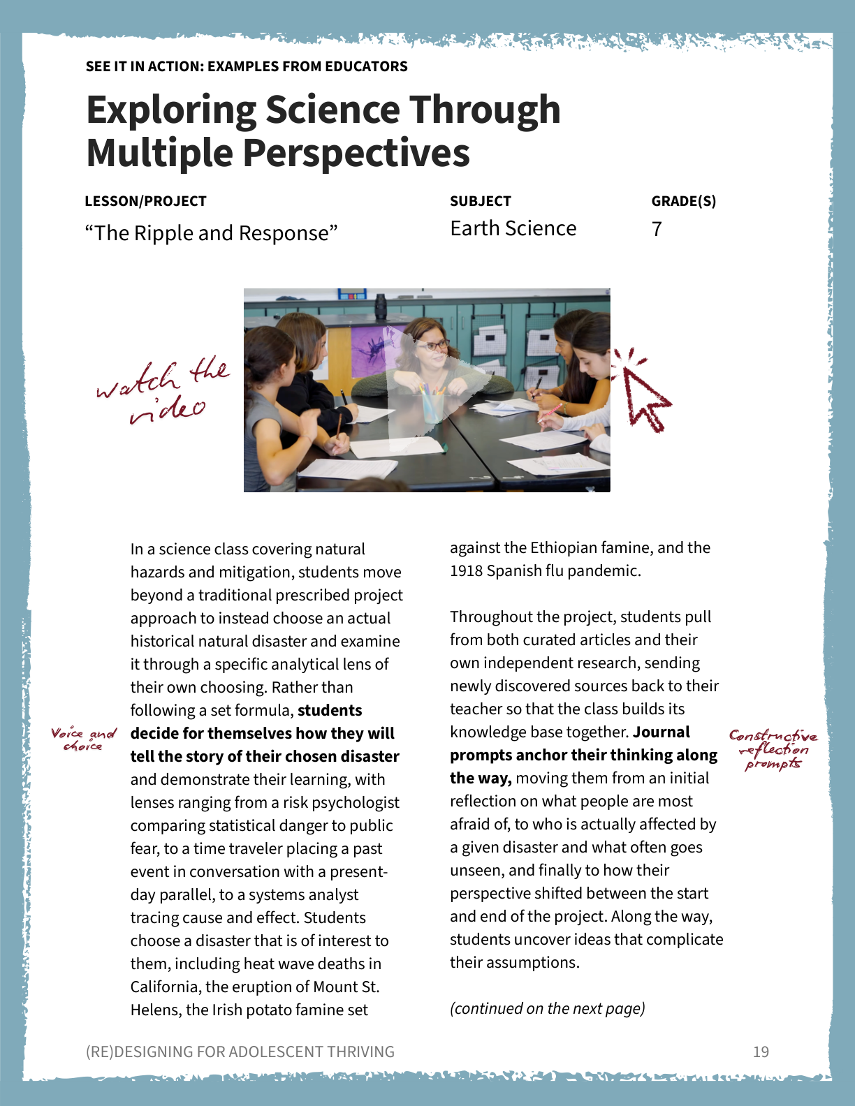 Science classroom example